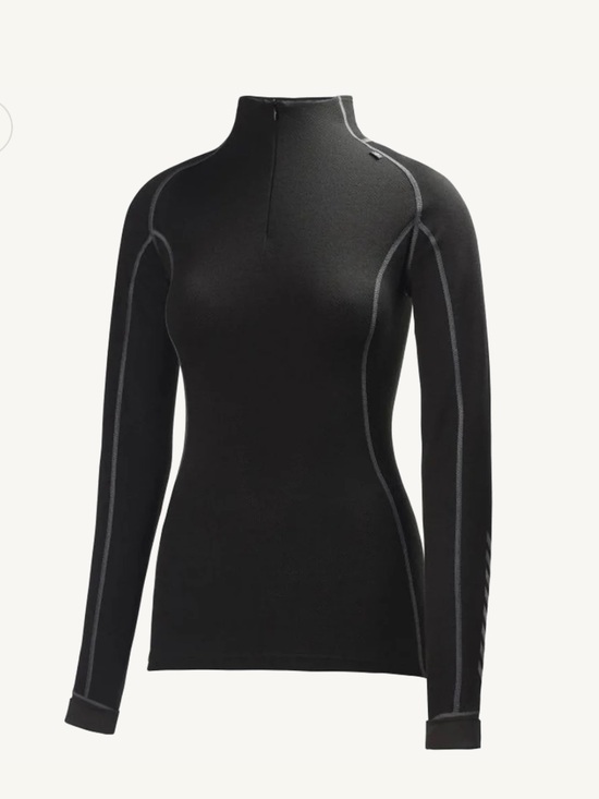 Helly Hansen Tops - Helly Hansen Wool Blend Black Long Sleeve Warm Freeze 1/2 Zip Performance Top
